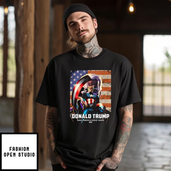 Captain America Trump Make America Great Again 2024 Vintage T-Shirt