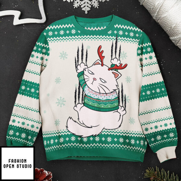 Cat Lovers Meowy Christmas Personalized Ugly Sweater