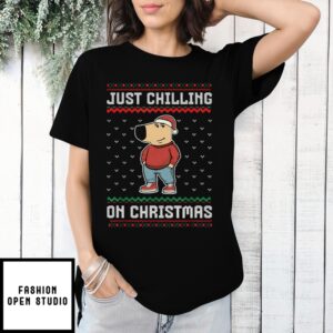 Chill Guy Meme Just Chilling On Christmas 2024 T-Shirt