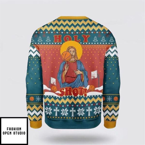 Christ Jesus Holy Shot Ugly Christmas Sweater