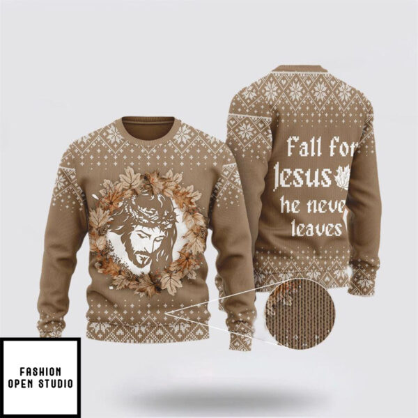 Christian Autumn Maple Flower Ugly Christmas Sweater