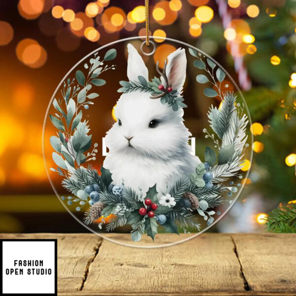 Christmas Rabbit Acrylic Ornament