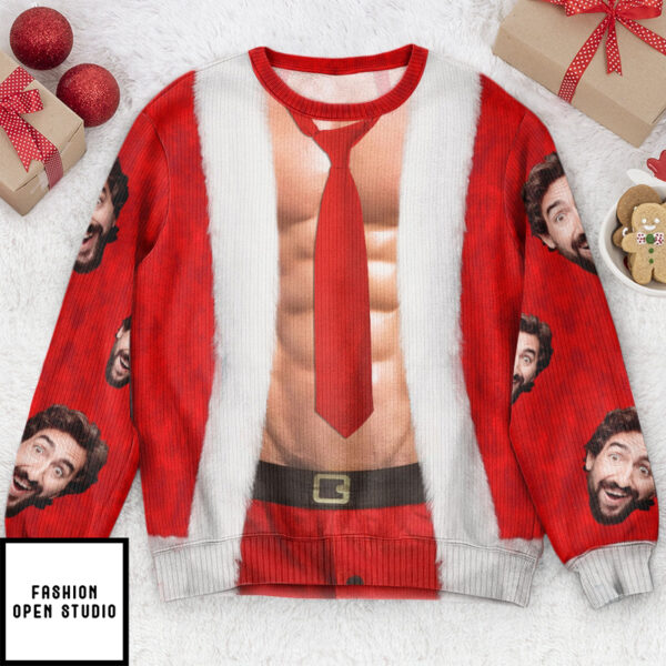 Christmas Sweater Abs-olutely Hilarious Personalized Photo Ugly Sweater