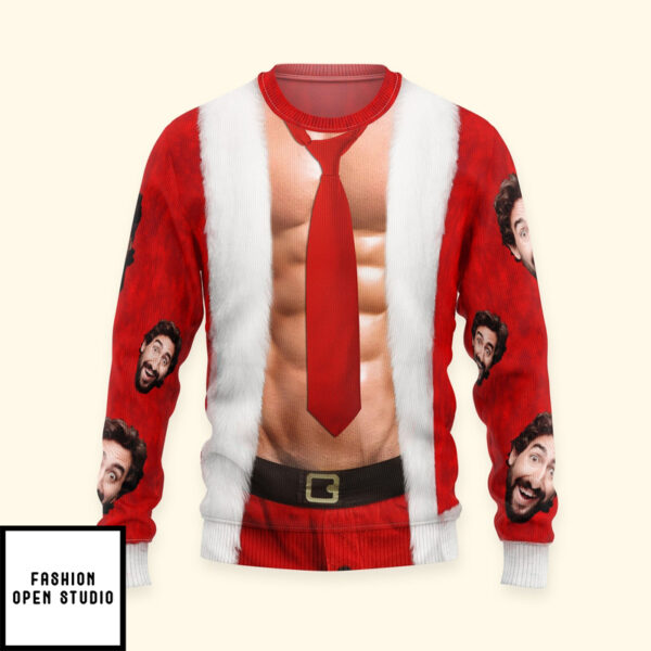 Christmas Sweater Abs-olutely Hilarious Personalized Photo Ugly Sweater