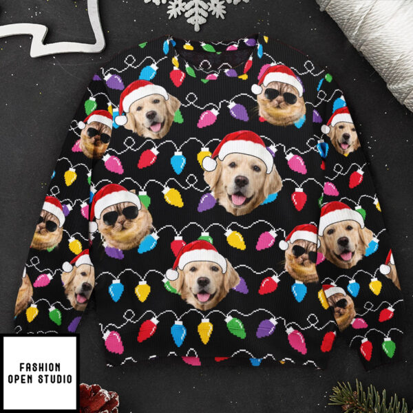 Custom Face Christmas Family Pet Funny Xmas Leds Personalized Photo Ugly Sweater