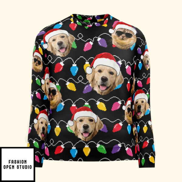 Custom Face Christmas Family Pet Funny Xmas Leds Personalized Photo Ugly Sweater