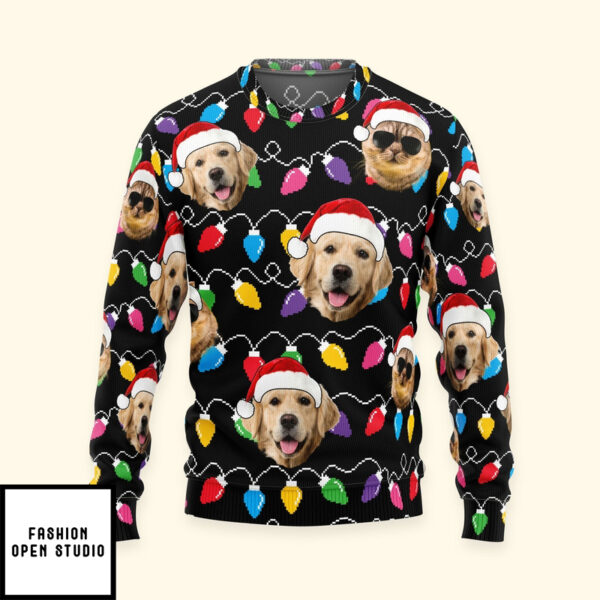 Custom Face Christmas Family Pet Funny Xmas Leds Personalized Photo Ugly Sweater