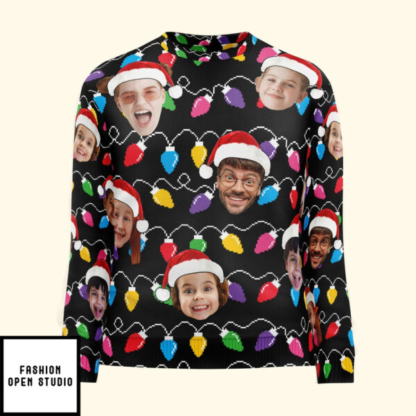 Custom Face Christmas Family Silly Xmas Leds Personalized Photo Ugly Sweater