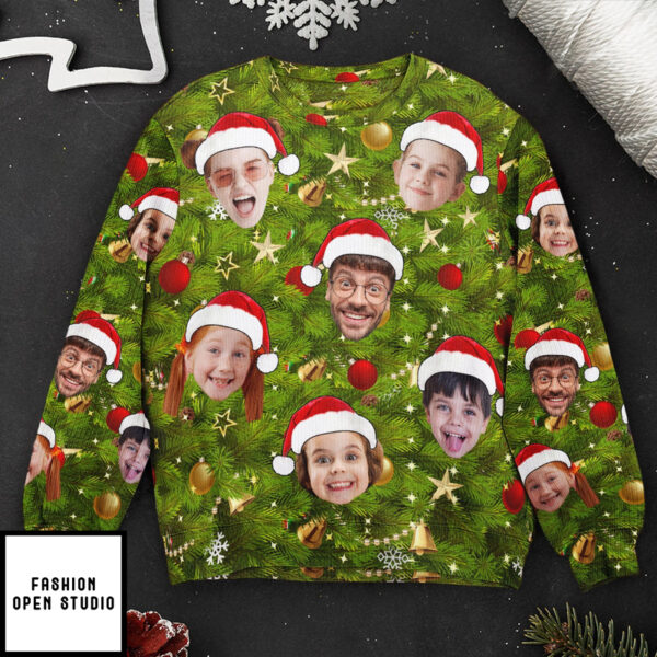 Custom Face I Am A Stupid Christmas Tree Stupid Personalized Photo Ugly Sweater