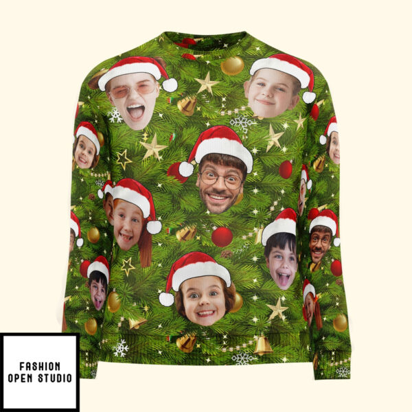 Custom Face I Am A Stupid Christmas Tree Stupid Personalized Photo Ugly Sweater