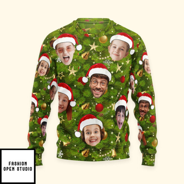 Custom Face I Am A Stupid Christmas Tree Stupid Personalized Photo Ugly Sweater