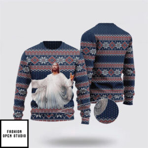 Dark Blue Christian Ugly Christmas Sweater