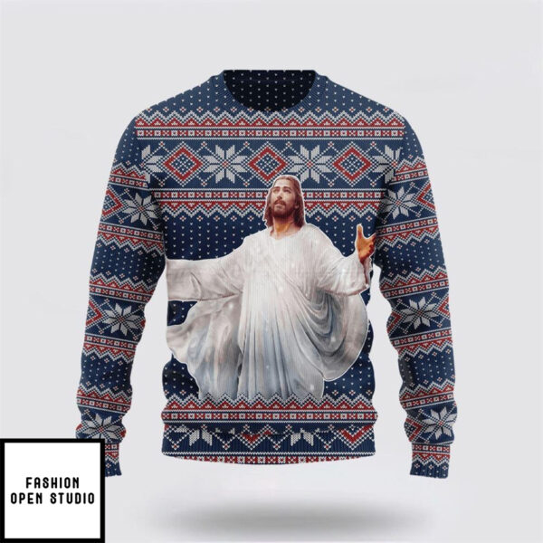 Dark Blue Christian Ugly Christmas Sweater