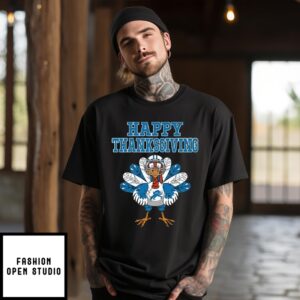 Detroit Lions Turkey Happy Thanksgiving T-Shirt