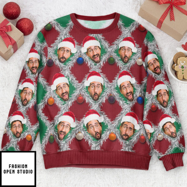 Family Funny Faces Personalized Photo Ugly Sweater