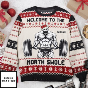 Fitness Gymer Welcome To The North Swole Personalized Ugly Sweater