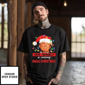 Funny Santa Trump Have Yourself A Merry Maga Christmas T-Shirt