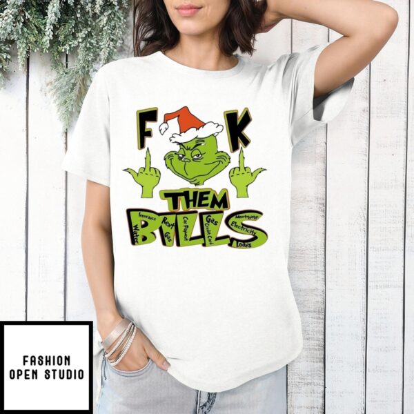 Grinch Middle Finger Fuck Them Bills 2024 T-Shirt