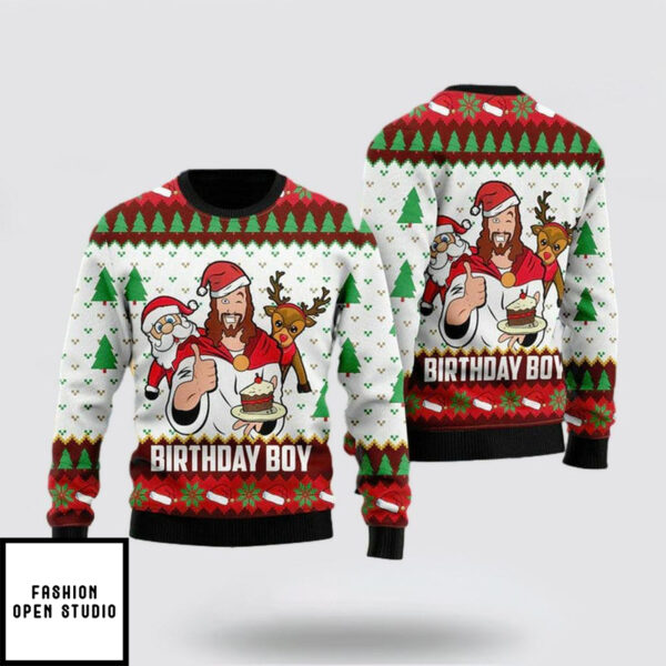 Jesus Birthday Boy Ugly Christmas Sweater