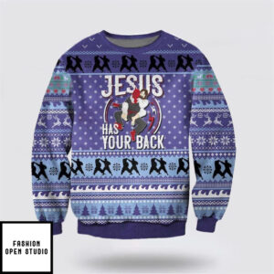 Jesus Has Your Back Ugly Christmas Sweater