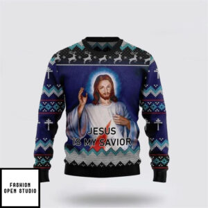 Jesus Is My Savior Womens Ugly Christmas Sweater