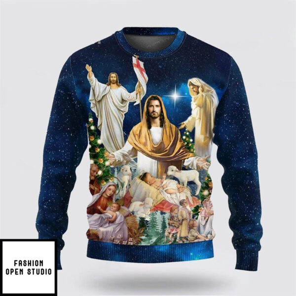 Jesus Miracle Night Ugly Christmas Sweater