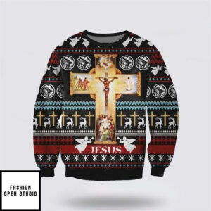 Jesus On The Cross Ugly Christmas Sweater