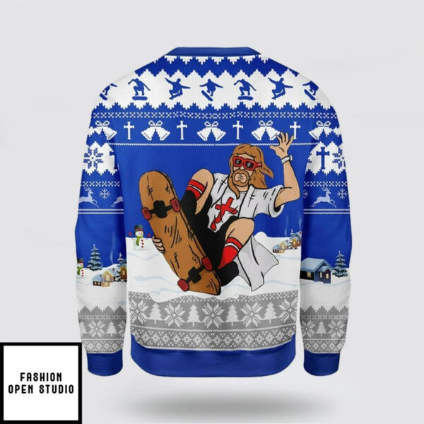 Jesus Skateboarding Christmas Ugly Christmas Sweater