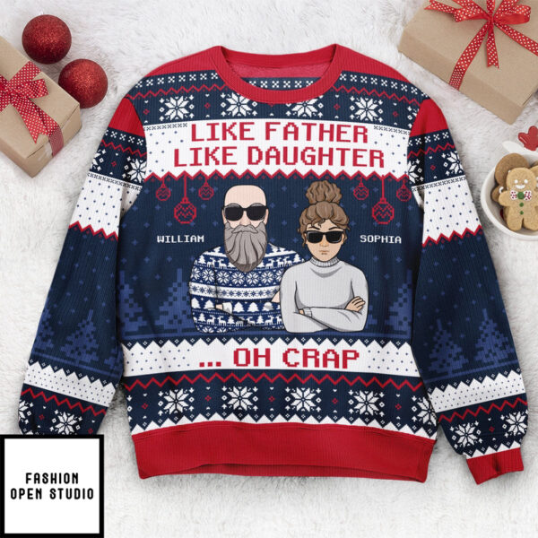 Like Father Like Daughter Personalized Ugly Sweater