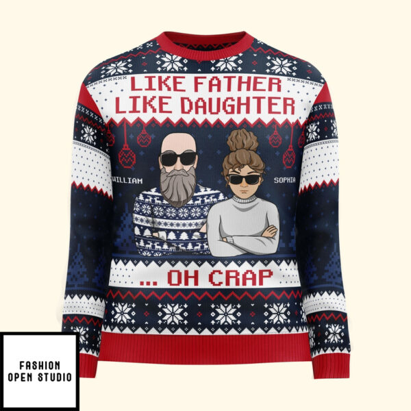 Like Father Like Daughter Personalized Ugly Sweater