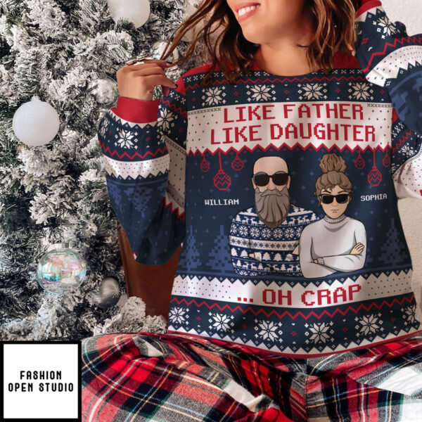 Like Father Like Daughter Personalized Ugly Sweater