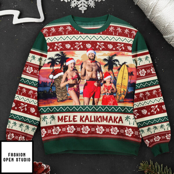 Mele Kalikimaka Personalized Photo Ugly Sweater