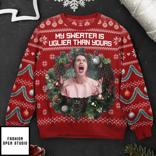 My Sweater Is Uglier Than Yours Silly Face Personalized Photo Ugly Sweater