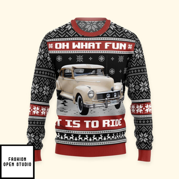 Oh What Fun It Is To Ride For Men Personalized Photo Ugly Sweater