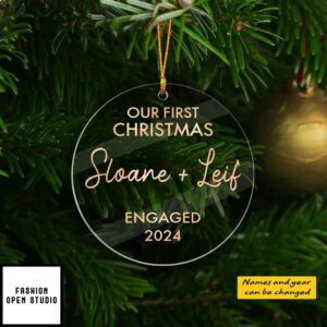 Our First Christmas Engaged Personalized Acrylic Ornament