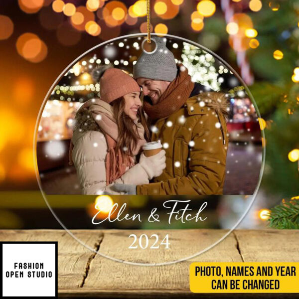 Personalized Photo Christmas Ornament For Couples