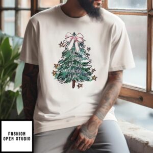 Pine Tree Oh Come Let Us Adore Him Christmas 2024 T-Shirt