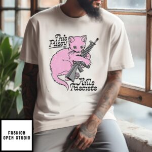 Pink Cat This Pussy Kills Fascists T-Shirt