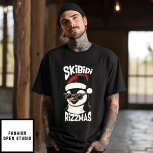 Skibidi Rizzmas Gen Alpha Slang Christmas Penguin T-Shirt