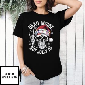 Skull Dead Inside But Jolly Af Vintage 2024 T-Shirt