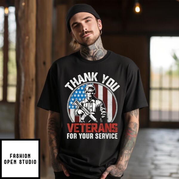 Thank You Veterans For Your Service Vintage 2024 T-Shirt