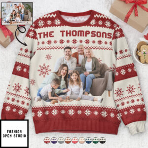 The Family Personalized Photo Ugly Sweater