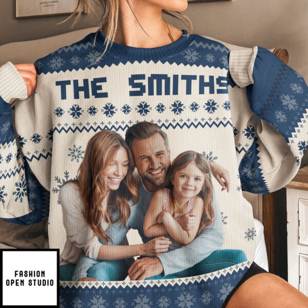 The Family Personalized Photo Ugly Sweater