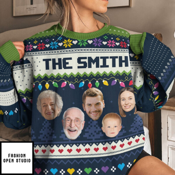 The Family Personalized Photo Ugly Sweater