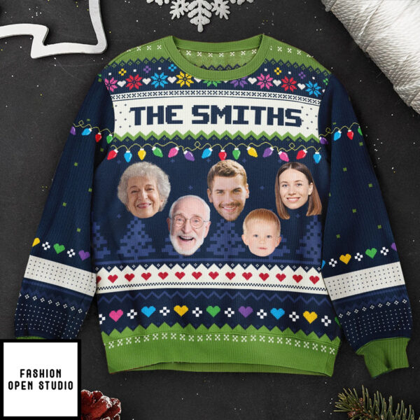 The Family Personalized Photo Ugly Sweater