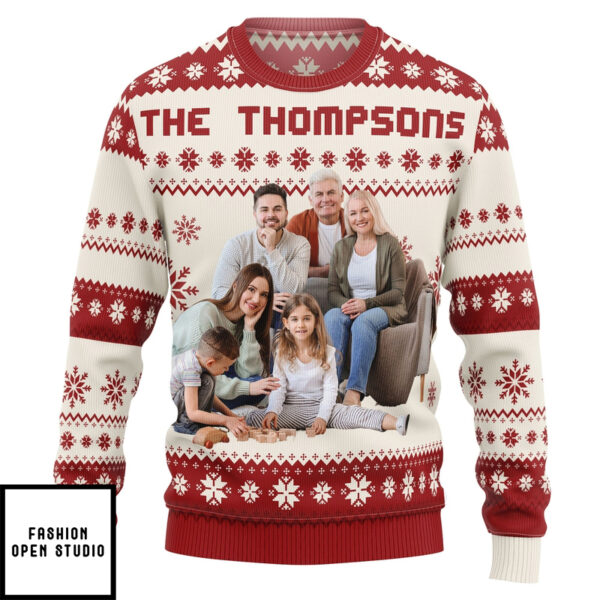 The Family Personalized Photo Ugly Sweater