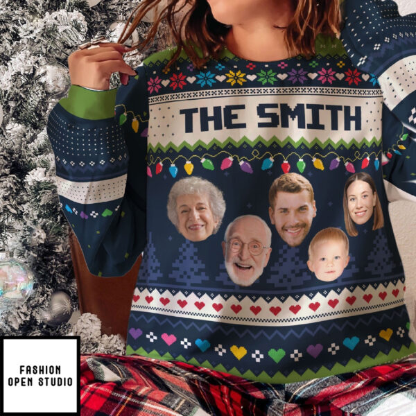 The Family Personalized Photo Ugly Sweater