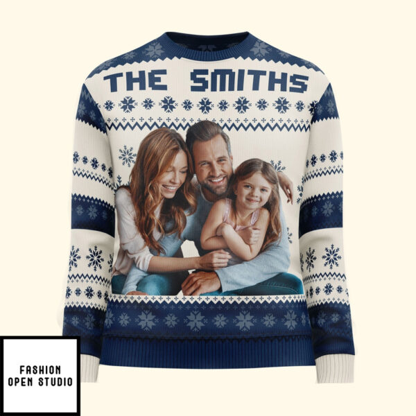 The Family Personalized Photo Ugly Sweater