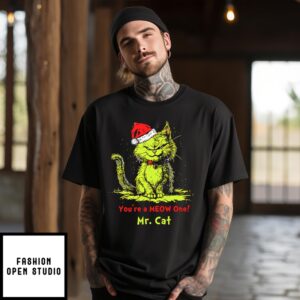 The Grinch You’Re A Meow One Mr Cat Christmas T-Shirt