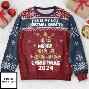 This Is My Ugly Christmas Sweater Christmas Tree Personalized Photo Ugly Sweater